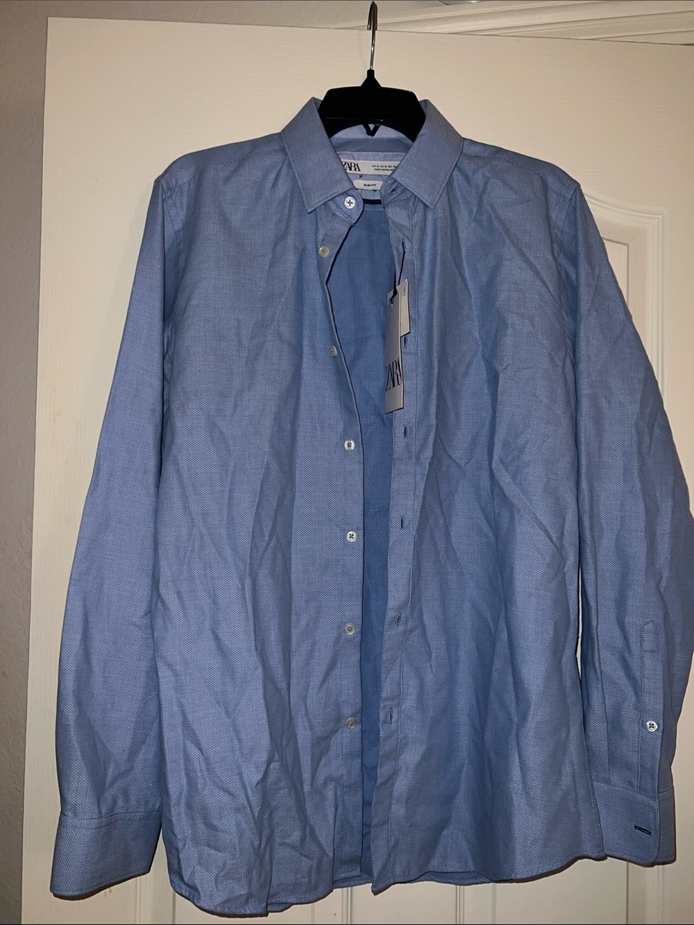 ZARA Men’s Light Blue Button-Down Dress Shirt